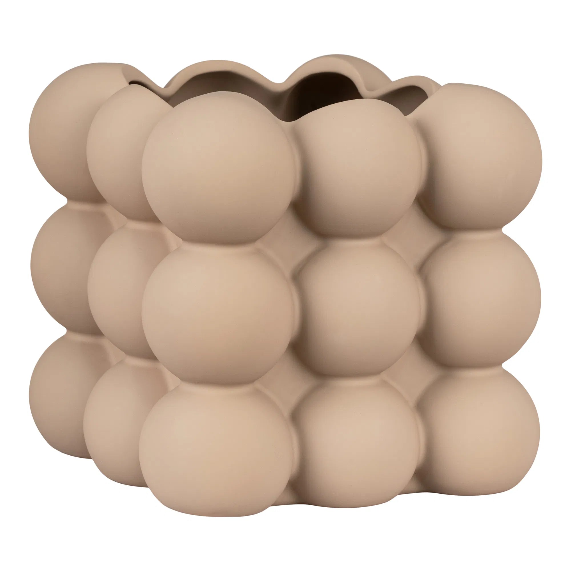 Blummepott „Caviano“ – Verspillt Kugeldesign aus Steingutt