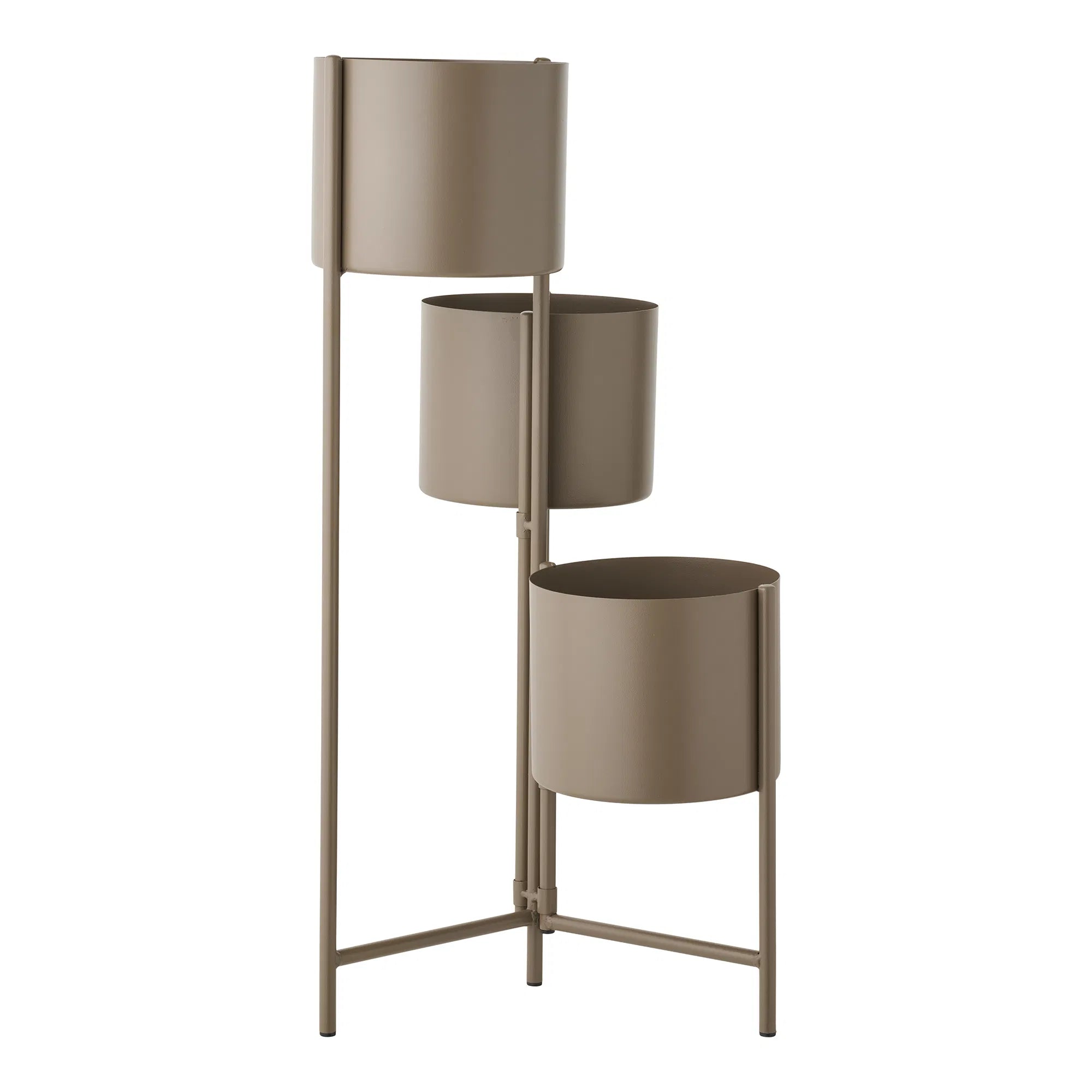 Blummepott „Marven“ – brong lackéierten Stol mat modernem 3er-Design