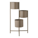 Blumentopf Marven – Braun lackierter Stahl mit modernem 3er-Design
