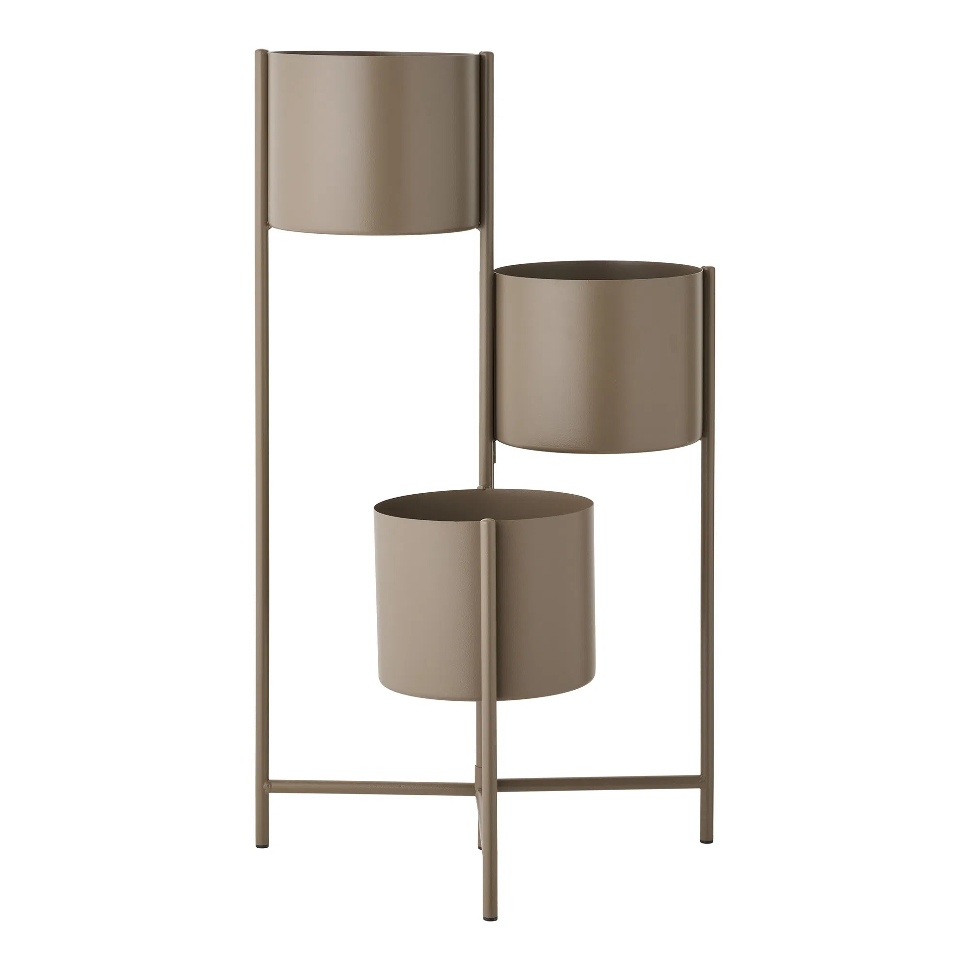 Blummepott „Marven“ – brong lackéierten Stol mat modernem 3er-Design