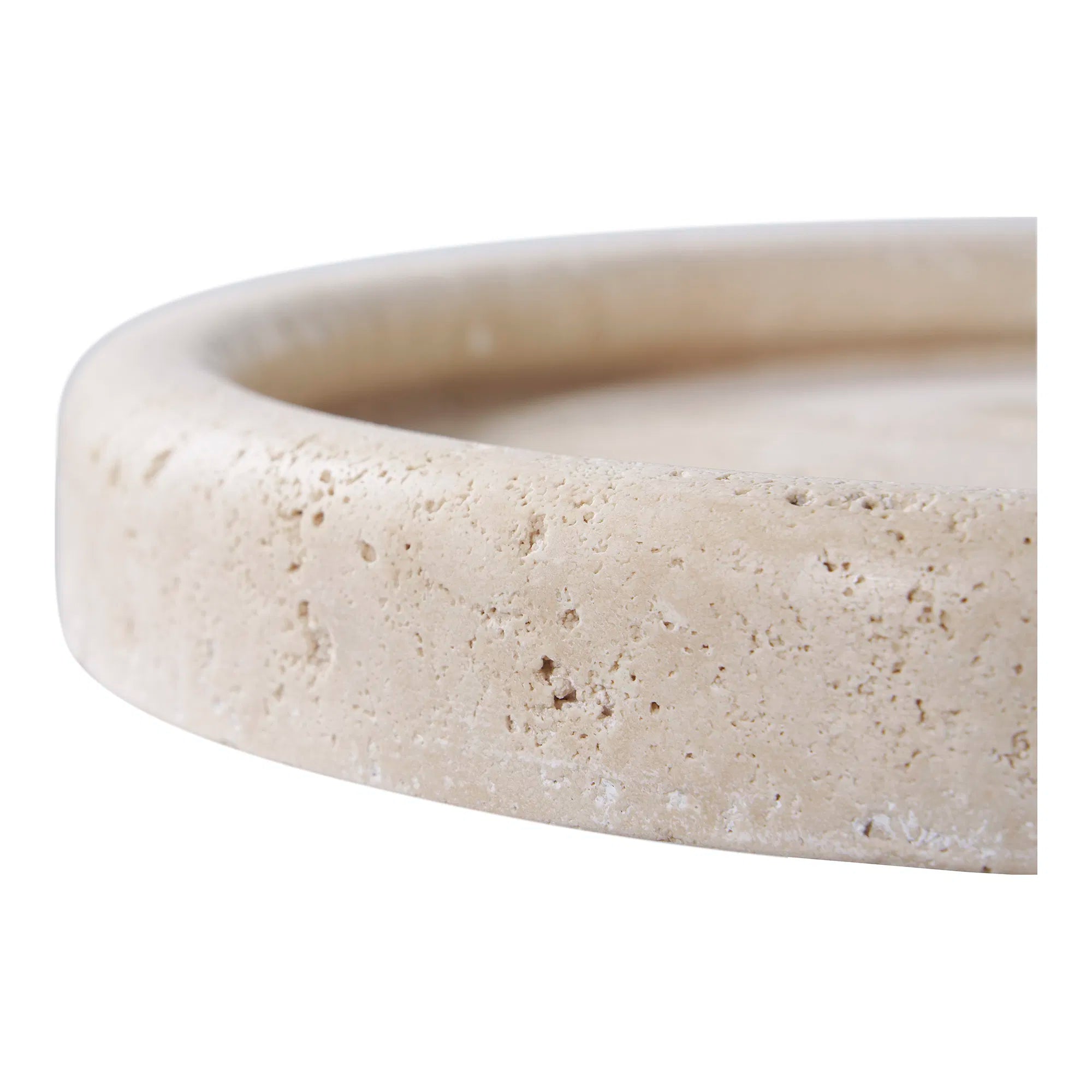 Plateau « Teranova » – Travertin, Beige (Ø 25,5 cm)