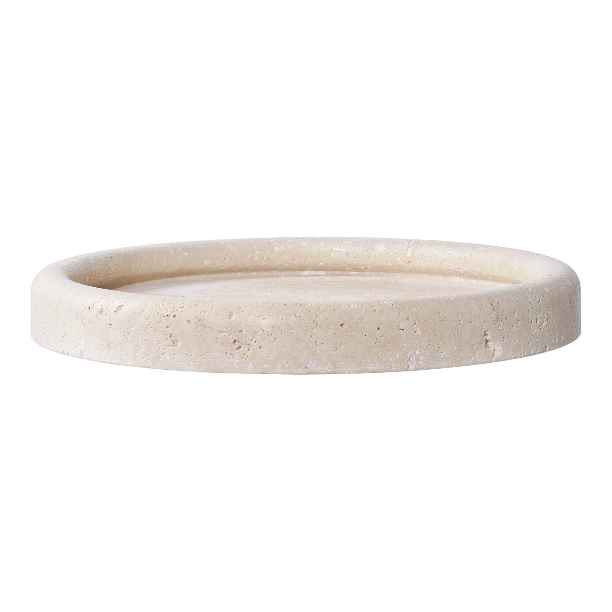 Plateau « Teranova » – Travertin, Beige (Ø 25,5 cm)