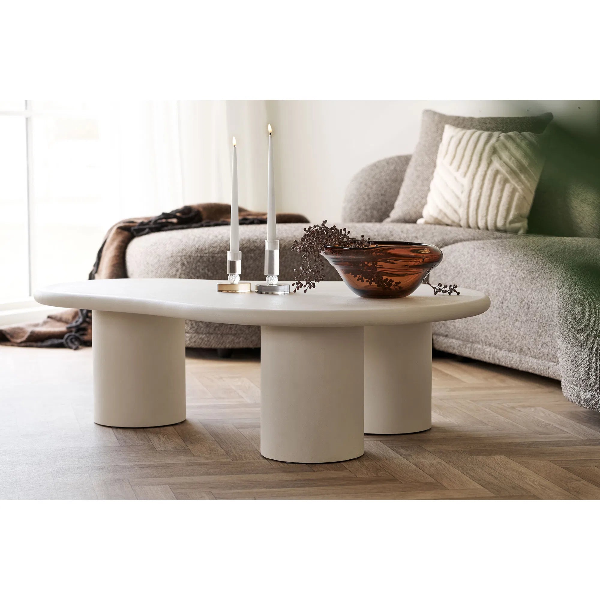 Coupe « Marvella » – Verre soufflé bouche en brun fumé