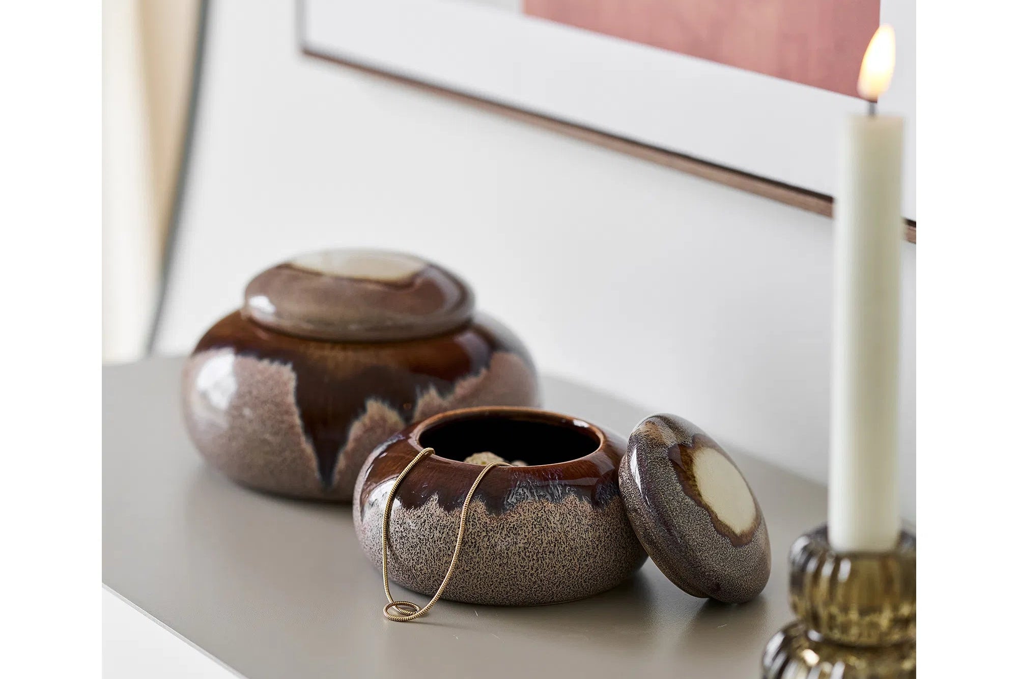 Späicherdos Aelvona - aus Keramik gemaach mat Deckel (2er Set)