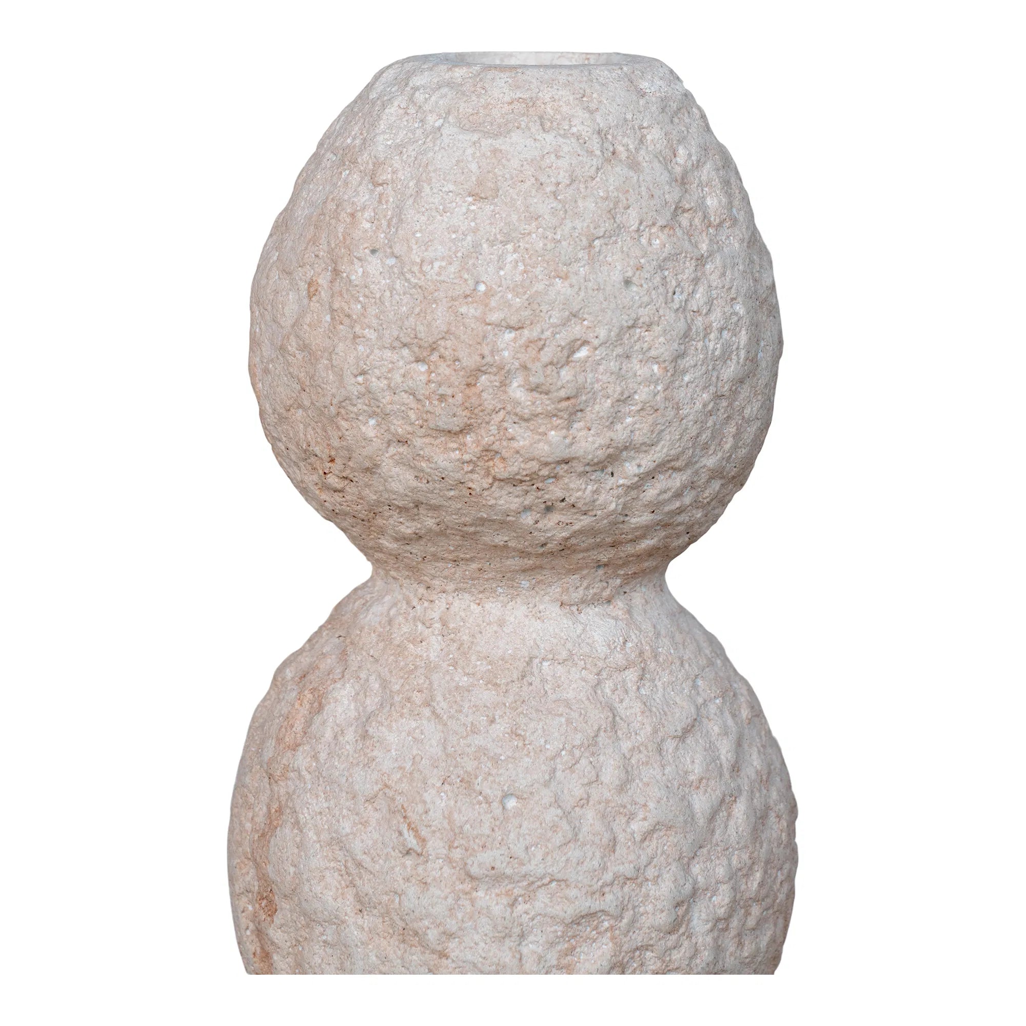 Candle holder set "Roccia Duo" – Cement in Beige