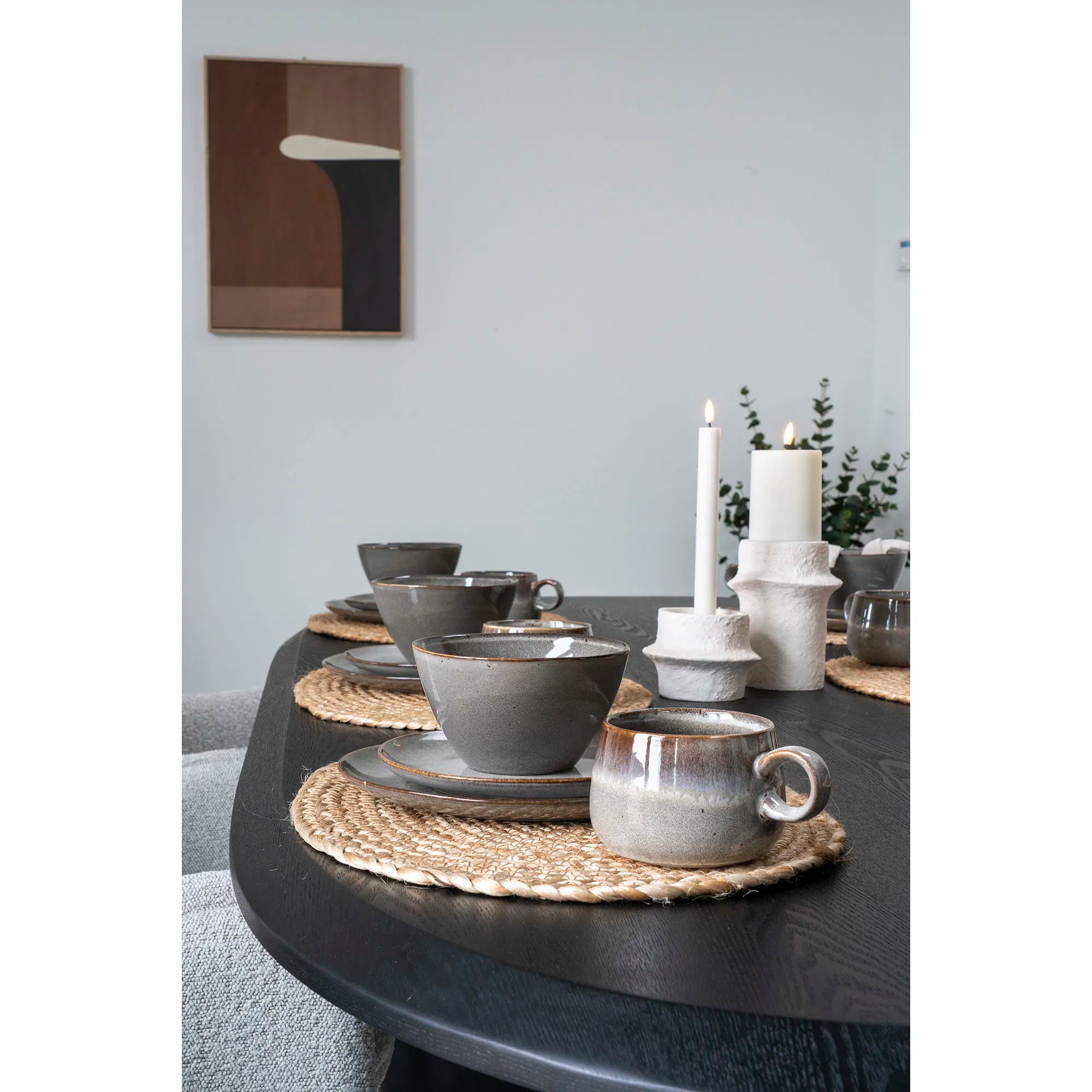 Candle holder set "Bianco Duo" – Cement in White