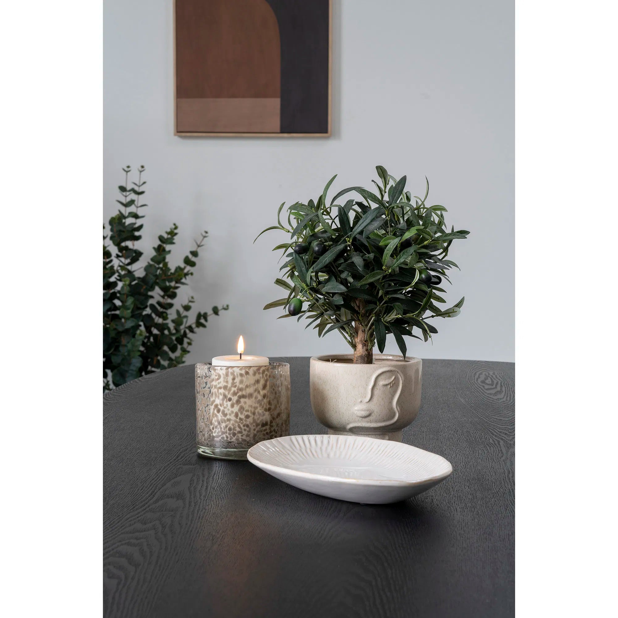 Candle holder "Marmora" – Glass in Light Brown