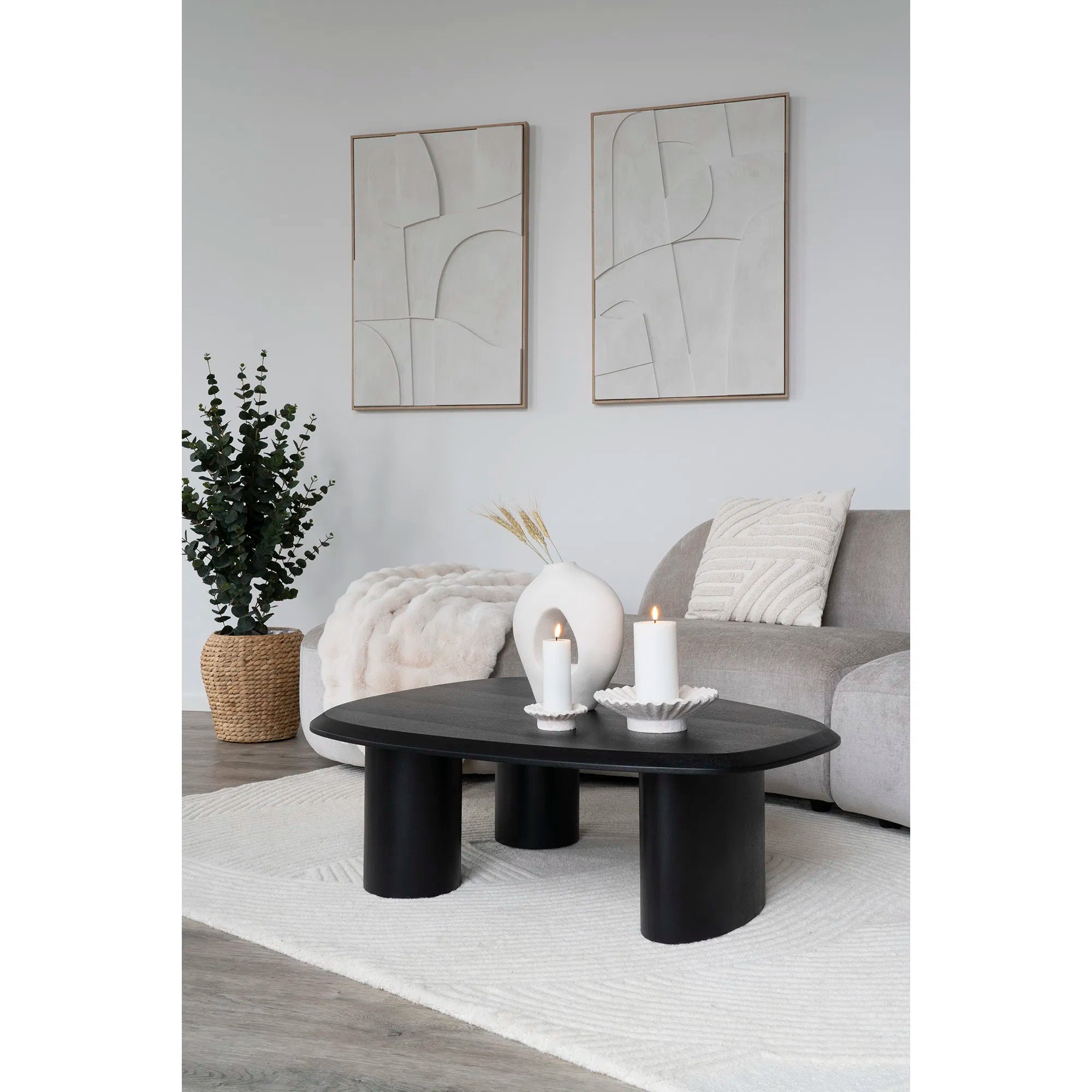 Candle Holder Set "Fiorina Duo" – Cement in White