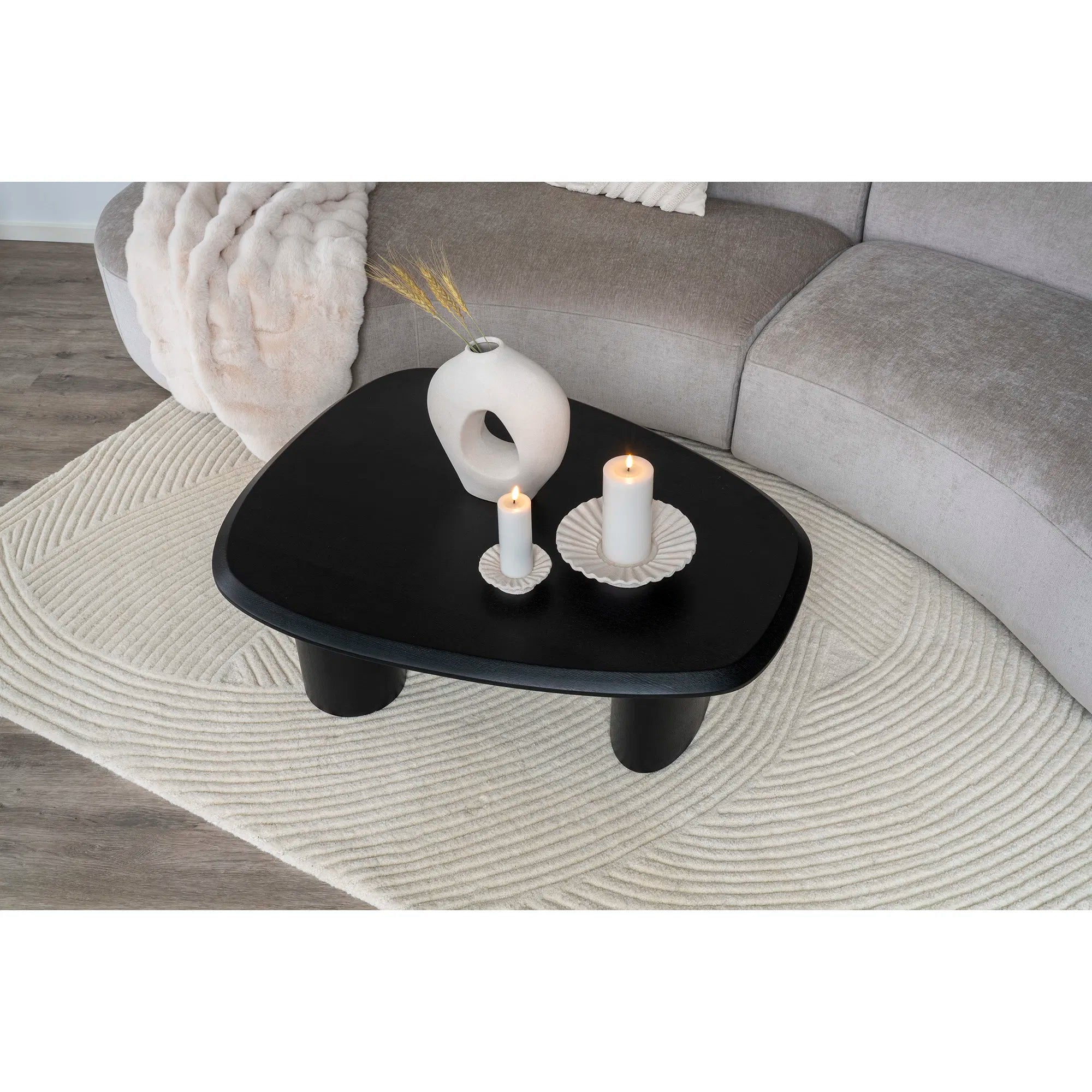 Candle Holder Set "Fiorina Duo" – Cement in White