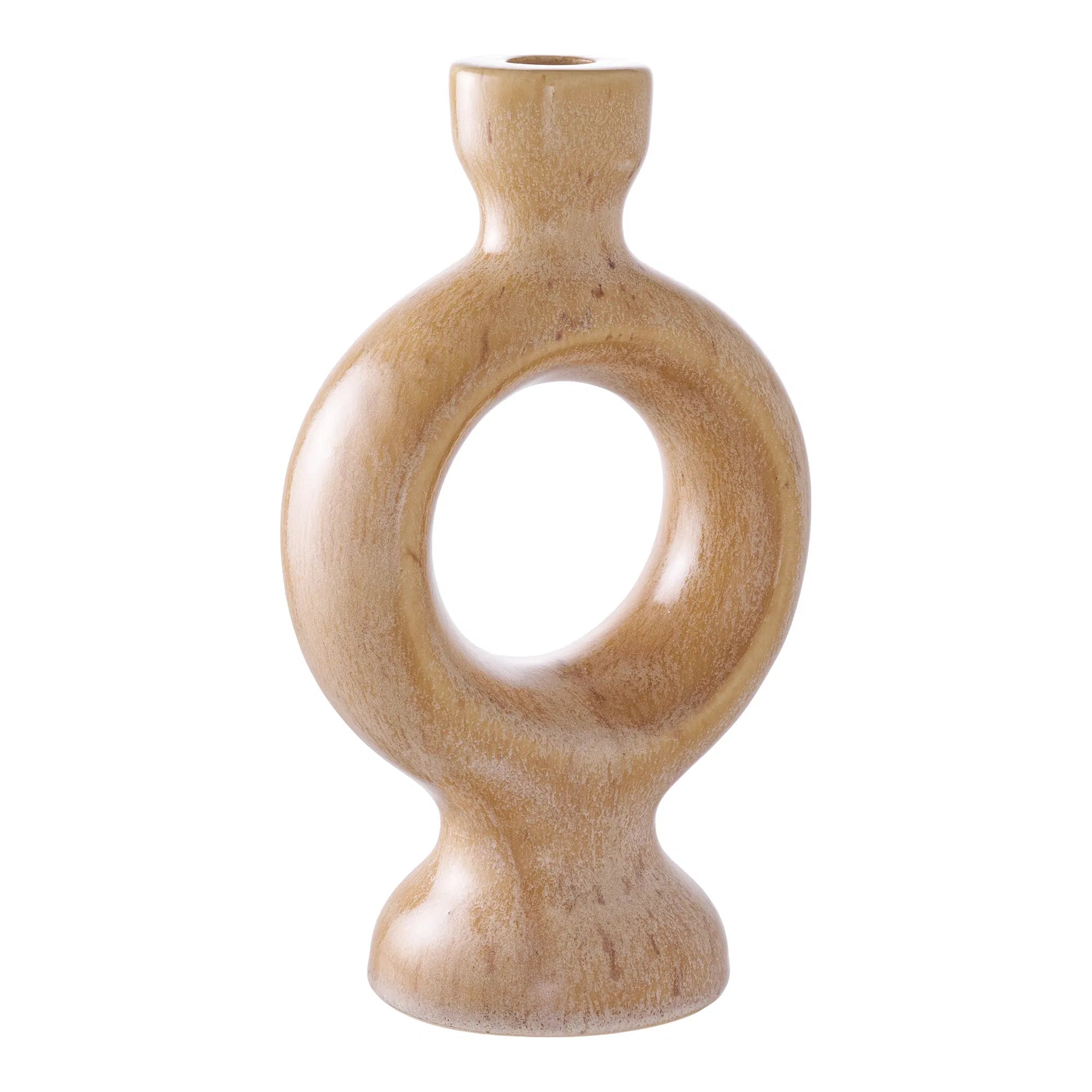 Candle holder set "Anello Duo" – Ceramic in Brown