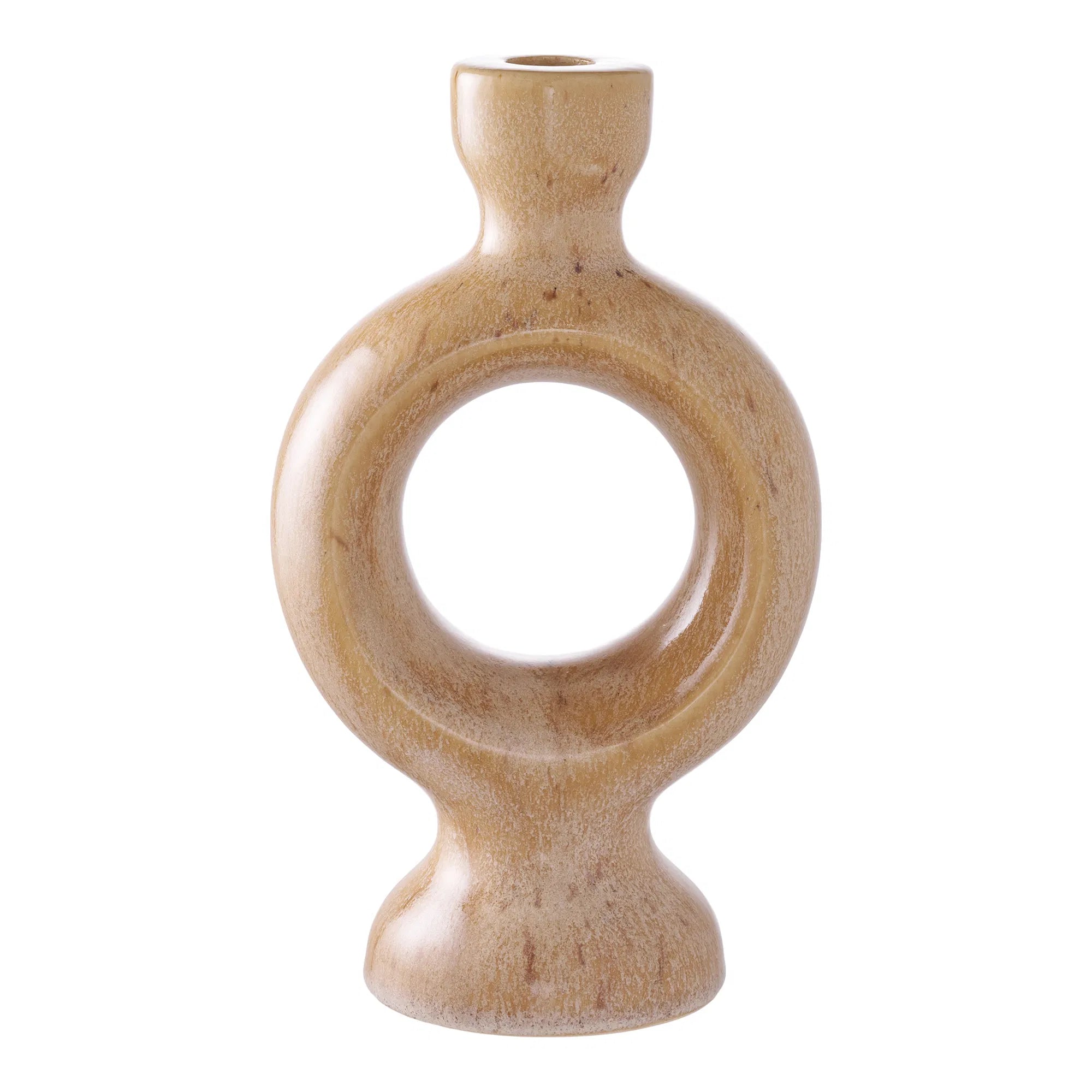 Candle holder set "Anello Duo" – Ceramic in Brown