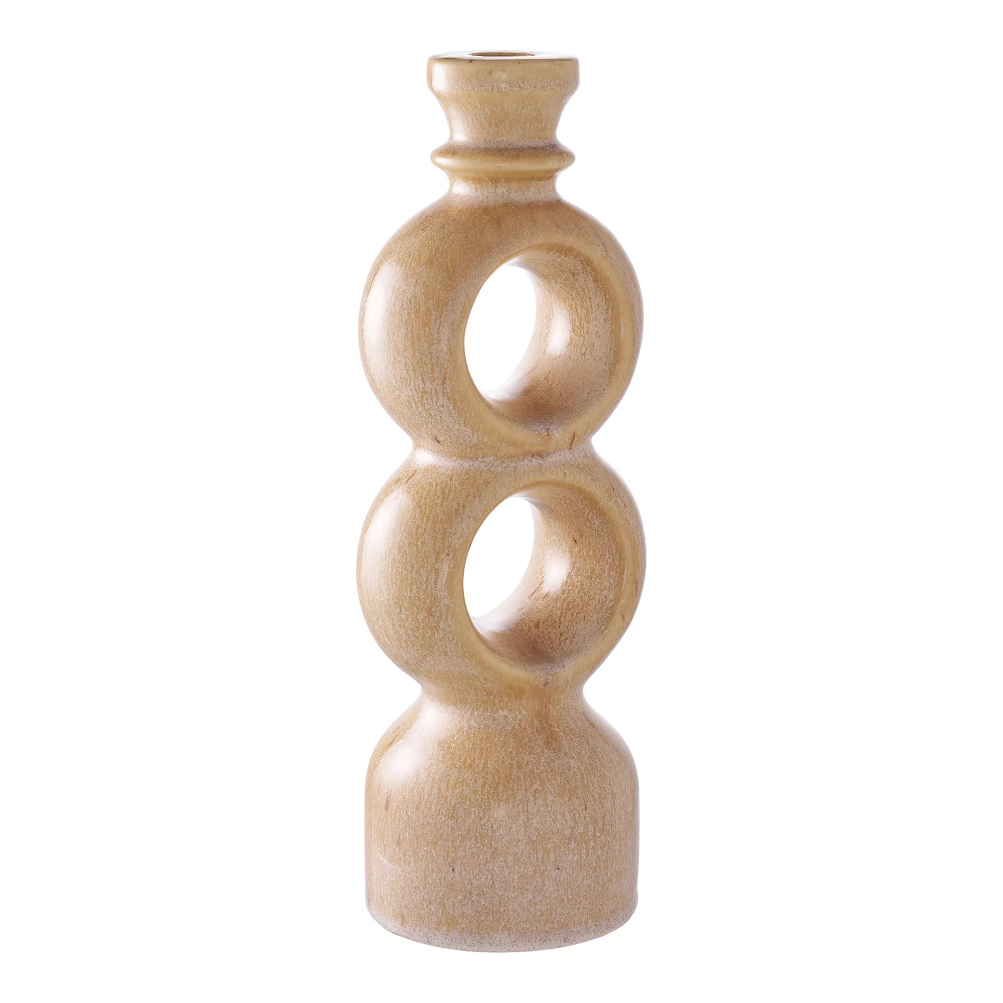 Candle holder set "Anello Duo" – Ceramic in Brown