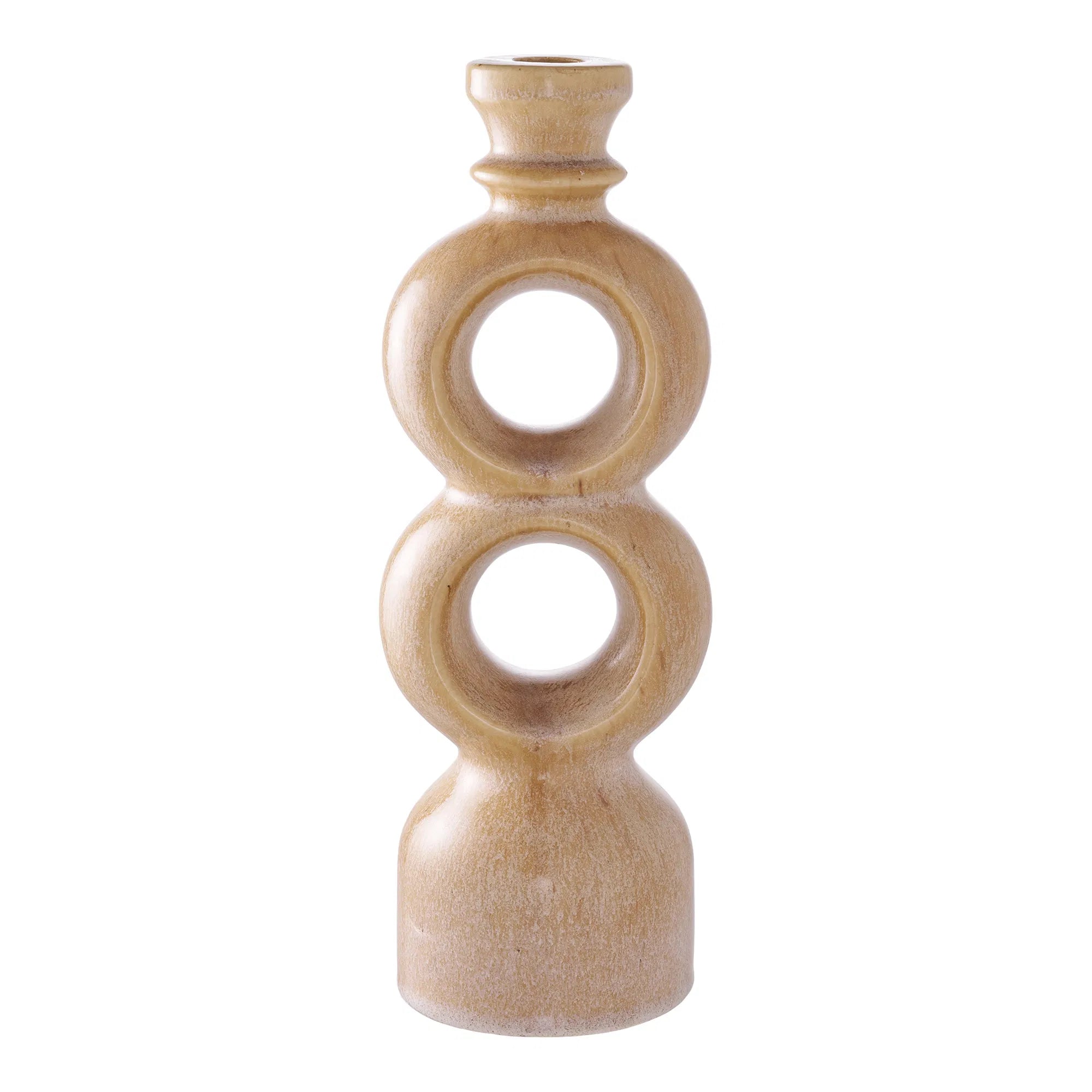 Candle holder set "Anello Duo" – Ceramic in Brown