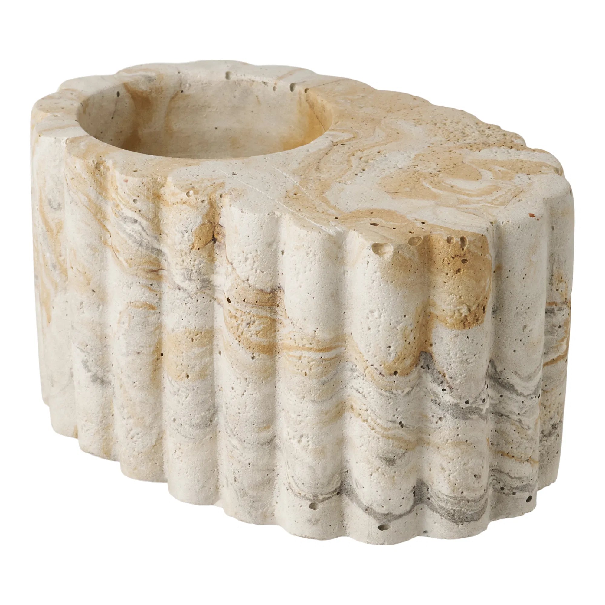 Candle holder "Cemento" – Cement in Brown/Beige