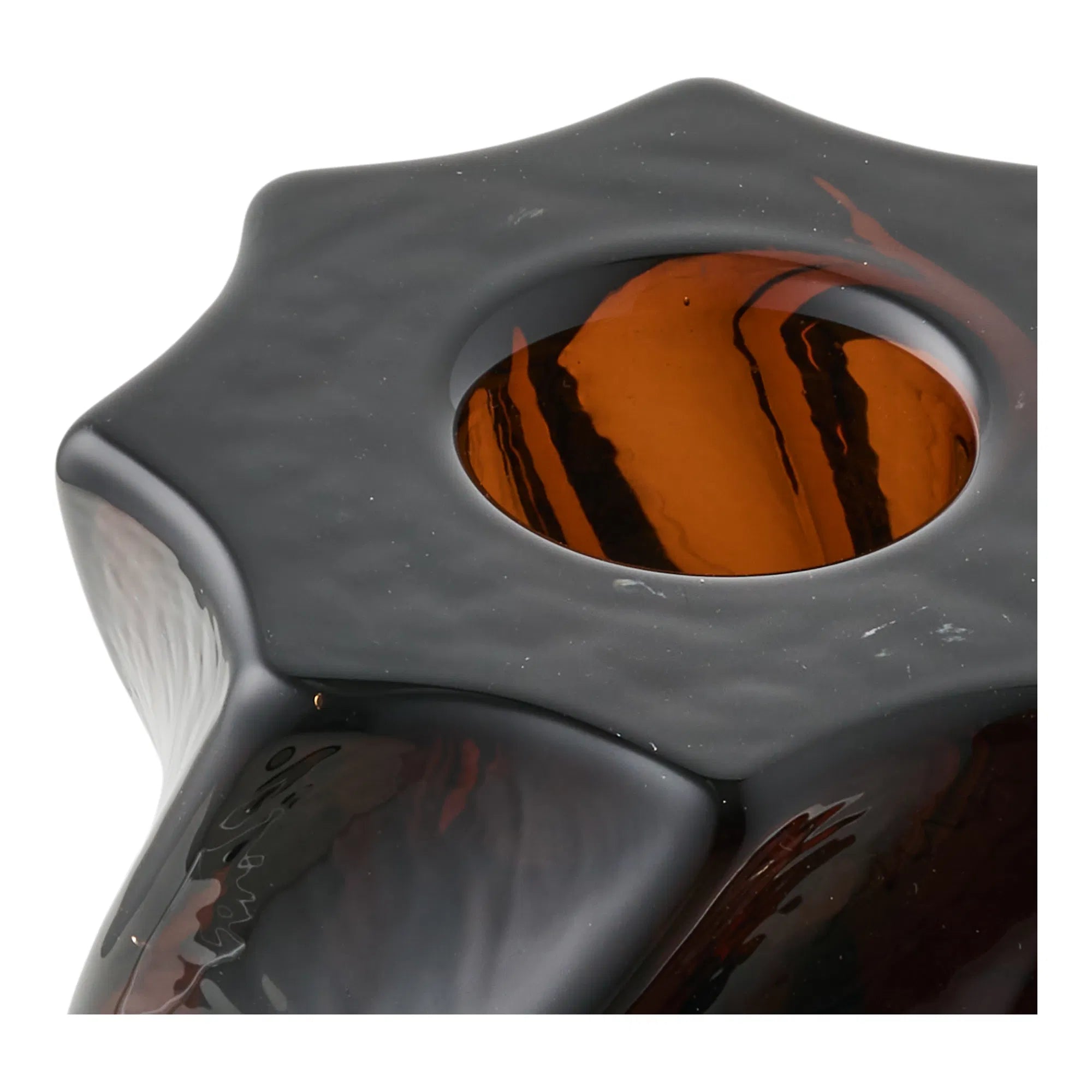 Candle holder set "Smokaro" – glass in smoke brown (set of 2)