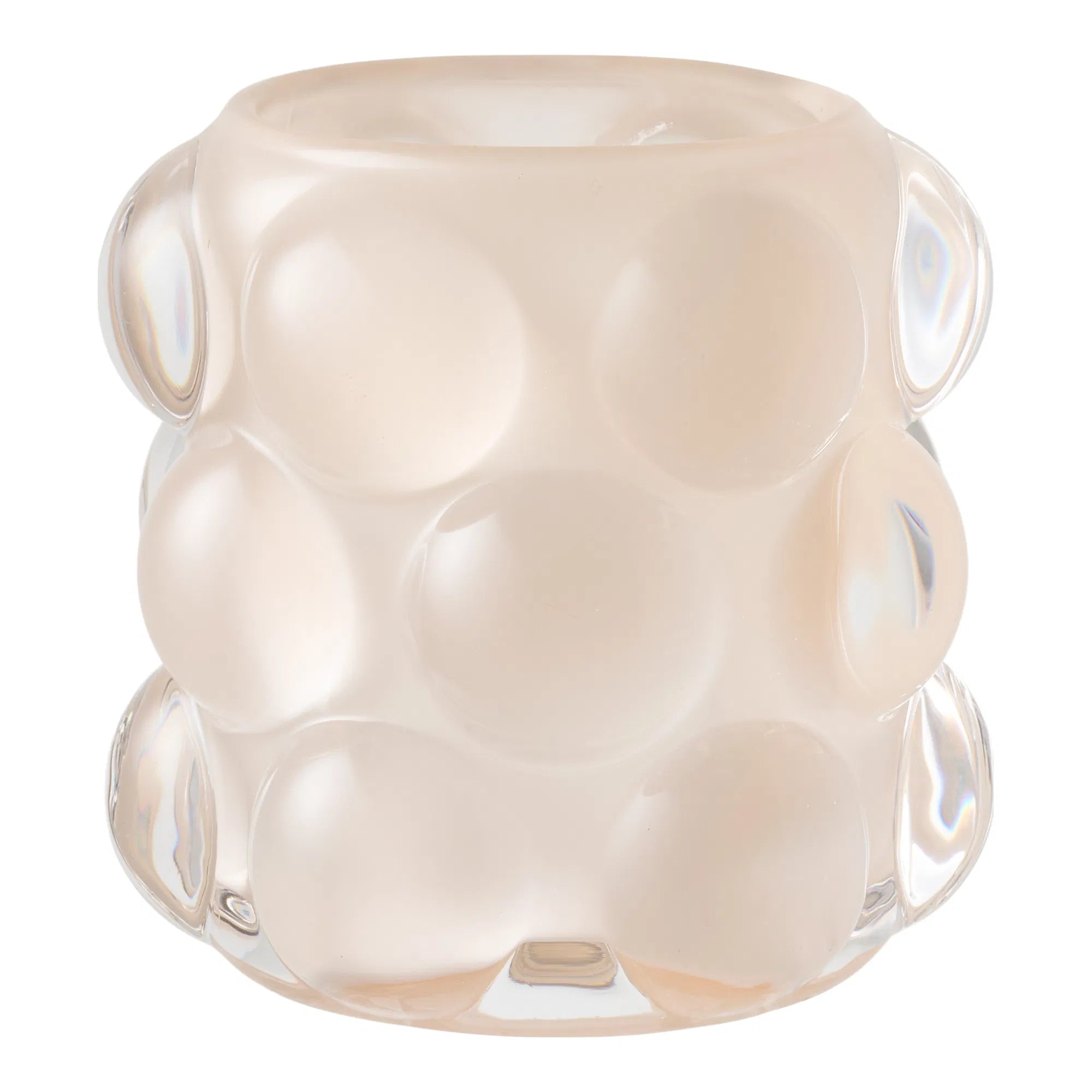 Candle holder set "Bolla Duo" – glass in Beige & Green (set of 2)