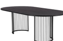 Table à manger Manolo - table à manger ovale avec plateau en Noir et noyer