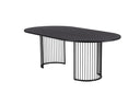 Table à manger Manolo - table à manger ovale avec plateau en Noir et noyer