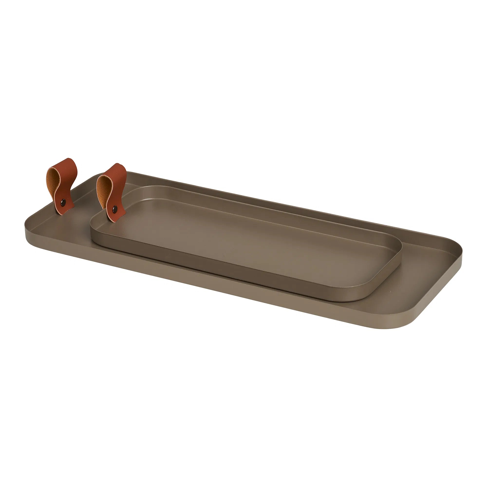 Tray Set "Arden" – Steel in Brown, 2-piece Set
