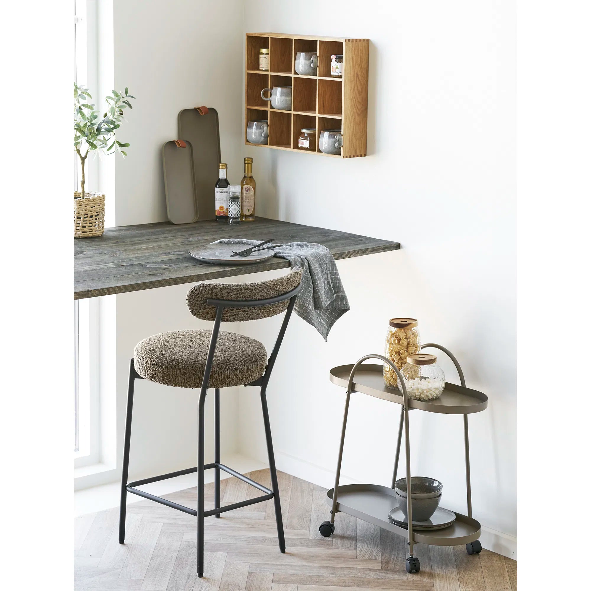 Tray Set "Arden" – Steel in Brown, 2-piece Set