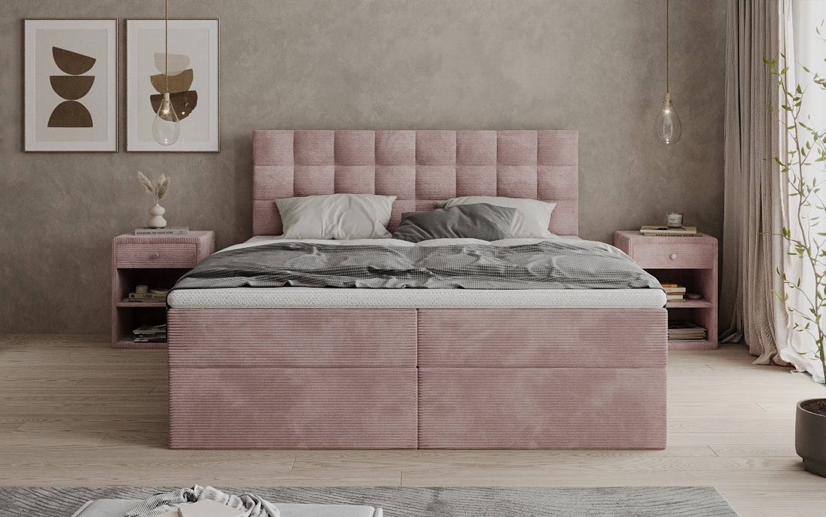Boxspringbett Como an Cord mat Stauraum