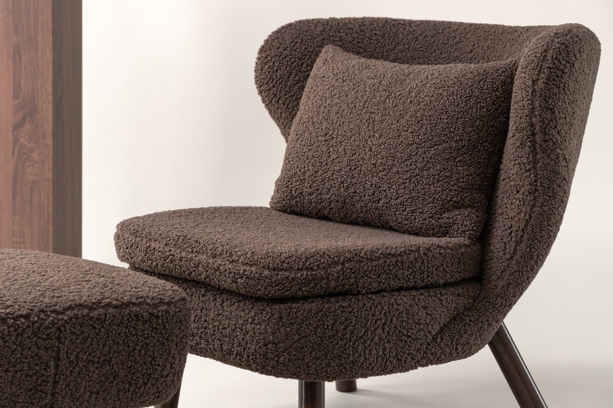 Designer Lounge Sessel Eldvik – Teddy-Optik Braun