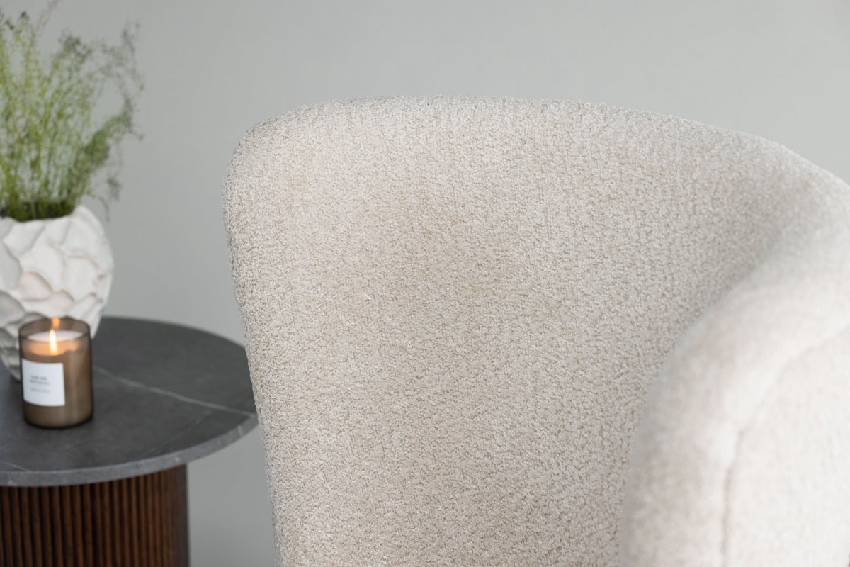 Fauteuil Hedwig - Avec tissu polyester beige