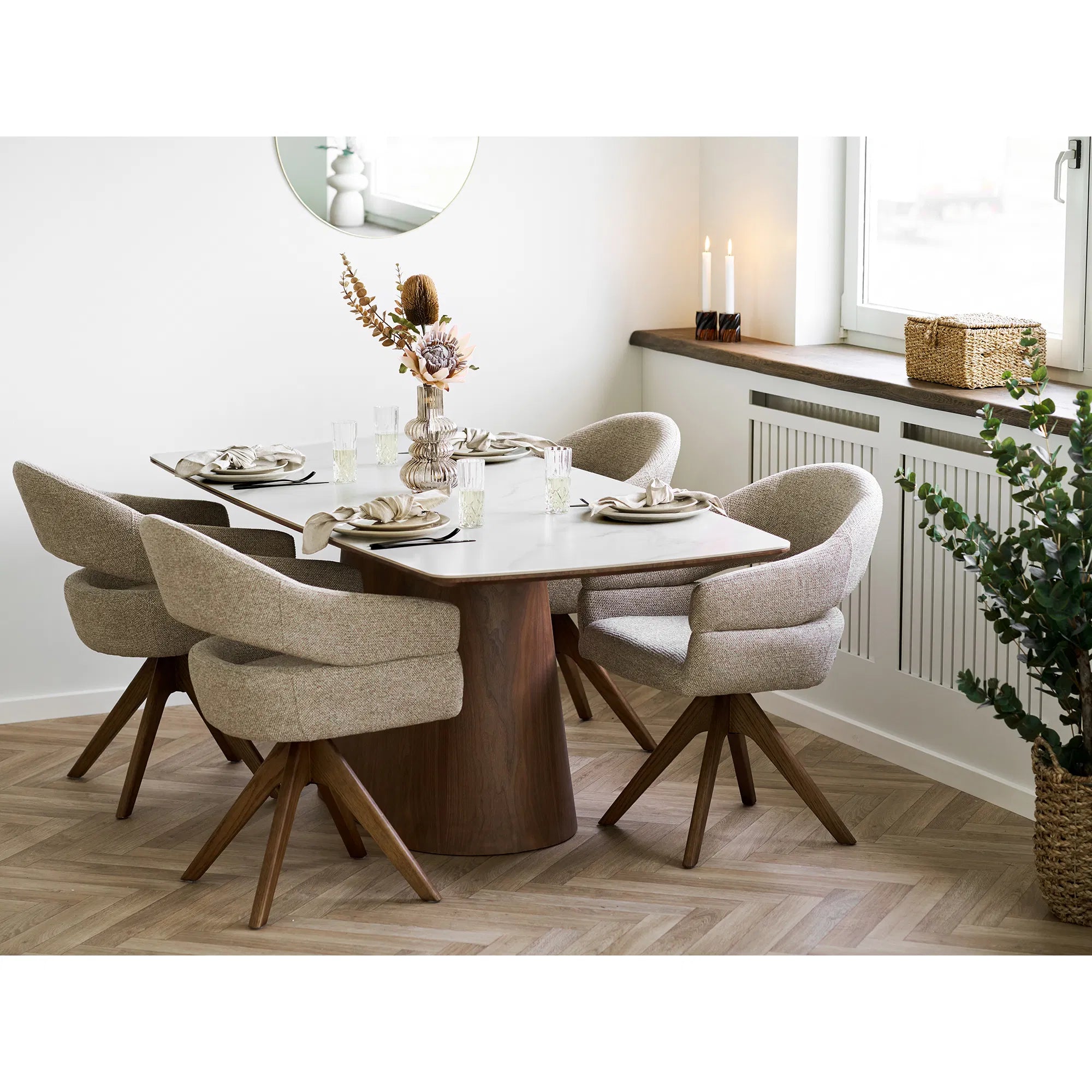 Teller Keldira – aus Steingut gefertigt in beige (4er Set)