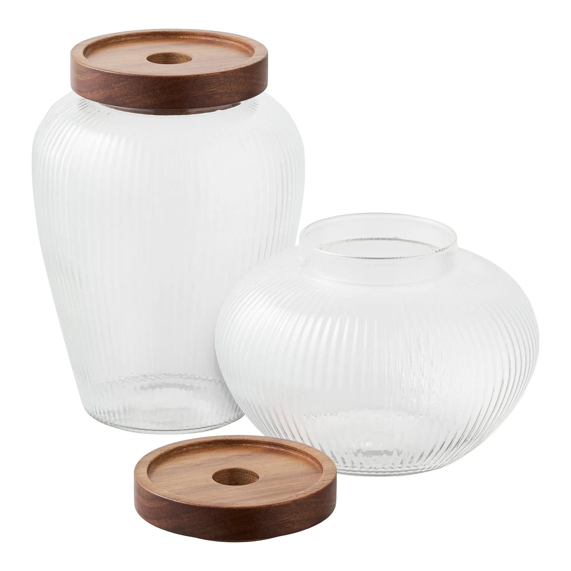 Storage Jar Elvaria - made of glass with lid (set of 2)