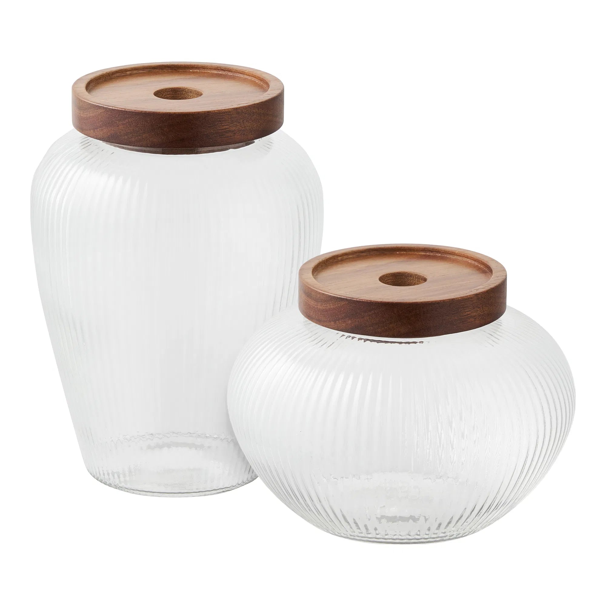 Storage Jar Elvaria - made of glass with lid (set of 2)