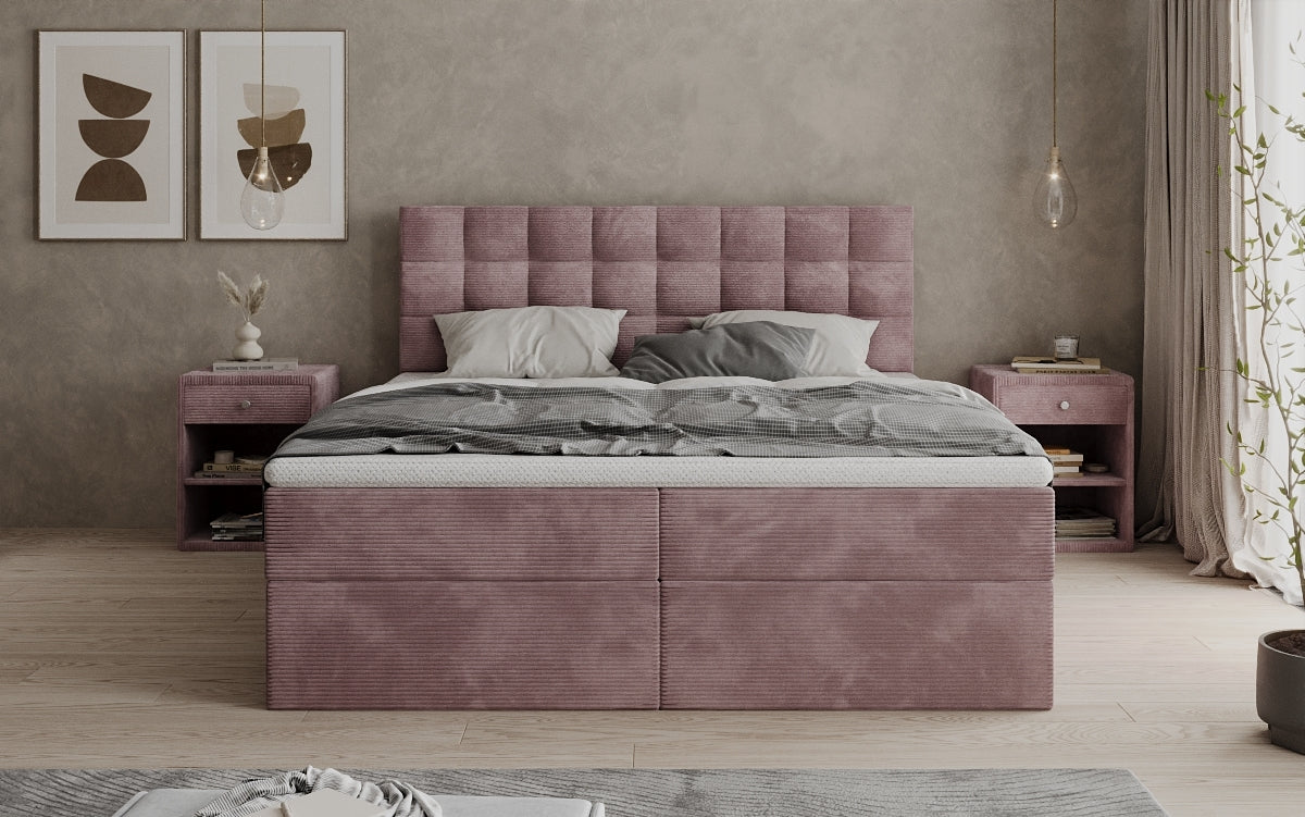 Boxspringbett Como an Cord mat Stauraum
