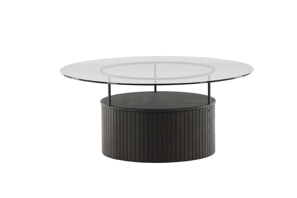 Table basse Marty - en Noir avec plateau en verre