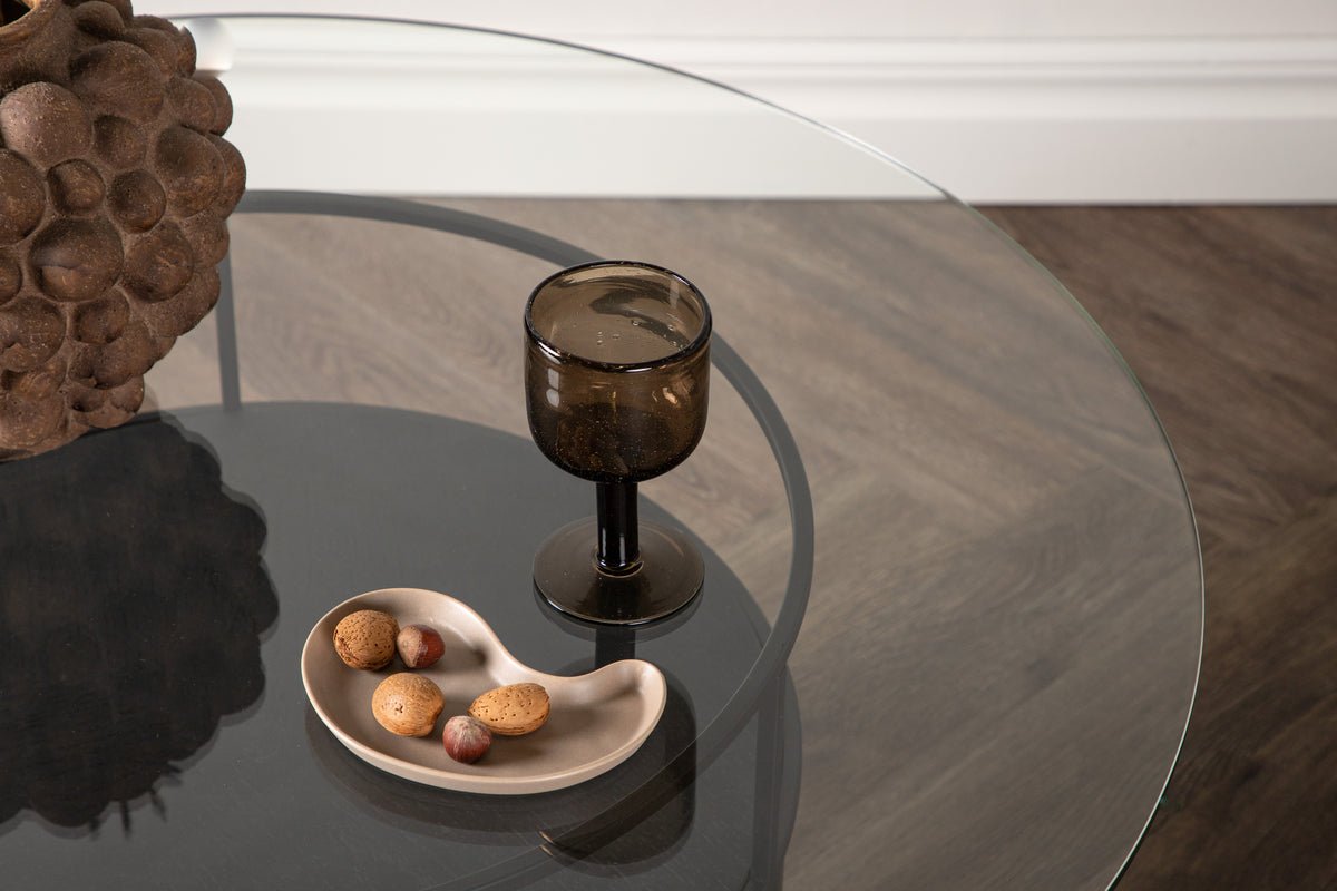 Table basse Marty - en Noir avec plateau en verre