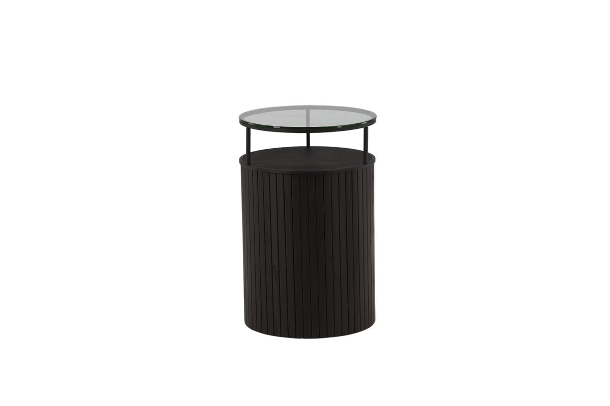 Side table Irina – in Black with round glass top