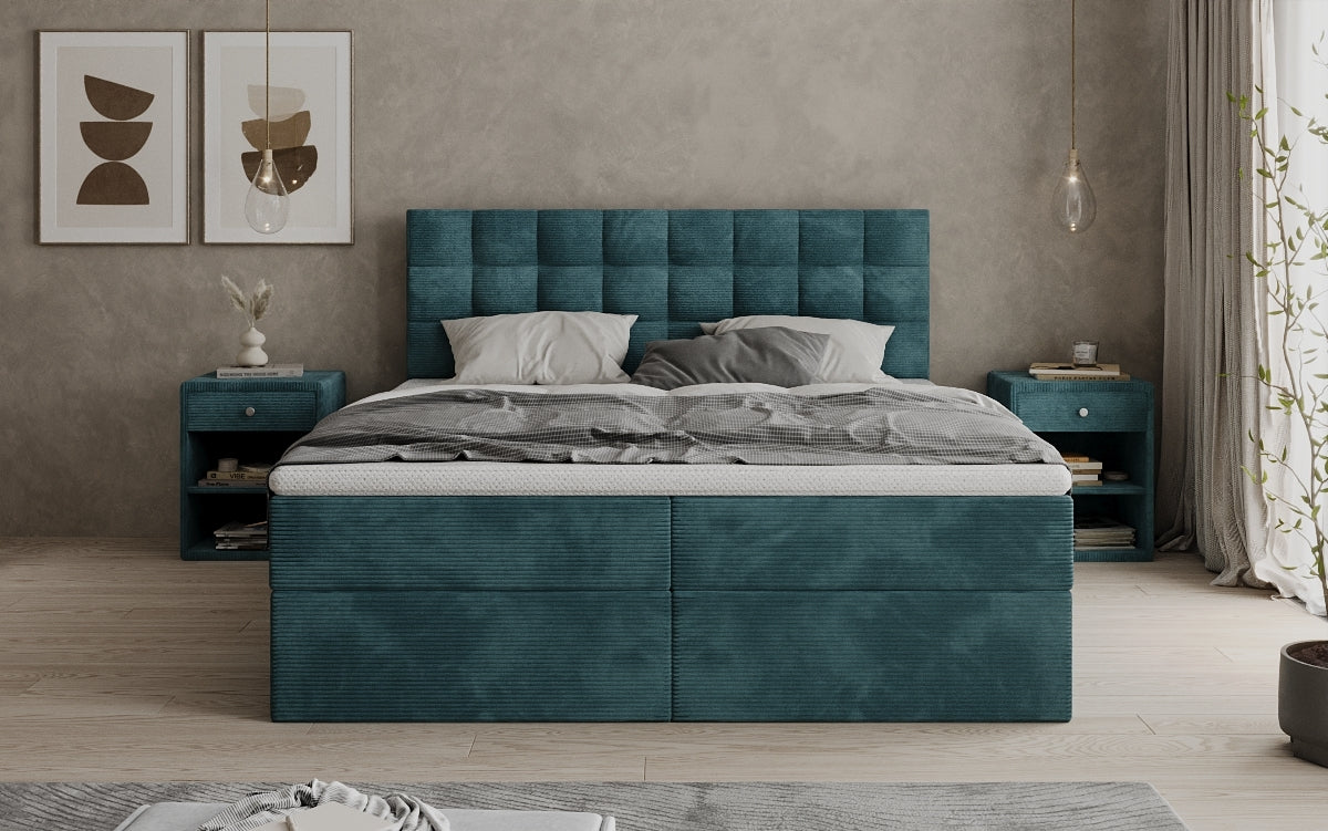 Boxspringbett Como an Cord mat Stauraum