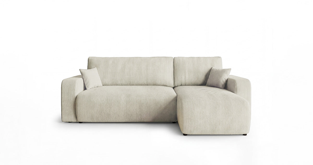 Designer Sofa Calva with Sleeper and Folding Function in Corduroy