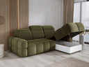 Designer-Ecksofa Arosa mat elektrescher Schloffunktioun am Bouclé