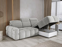 Designer-Ecksofa Arosa mat elektrescher Schloffunktioun am Bouclé