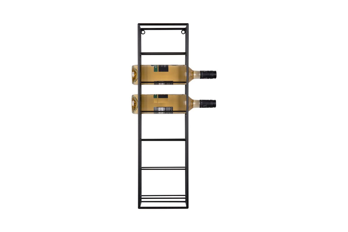 Étagère murale à vin Siggy – design métallique en noir mat