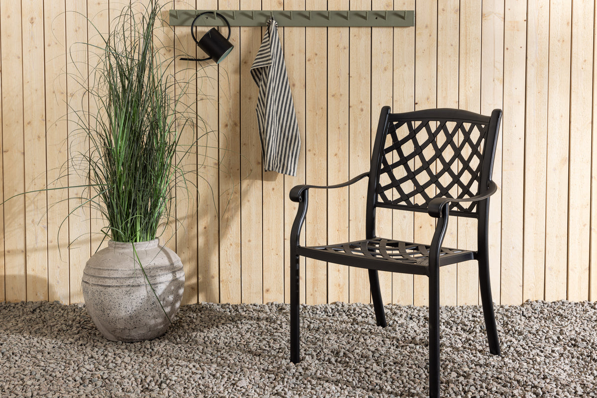 4er Set Gartenstuhl Auri - ein schlichter schwarzer Stuhl aus Aluminium