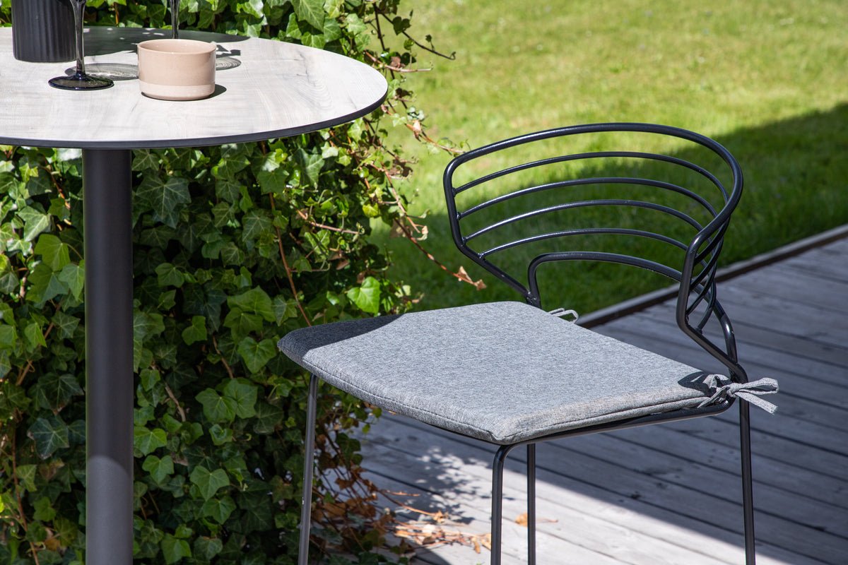 4er Set - Gartenstuhl Como aus Metall Schwarz