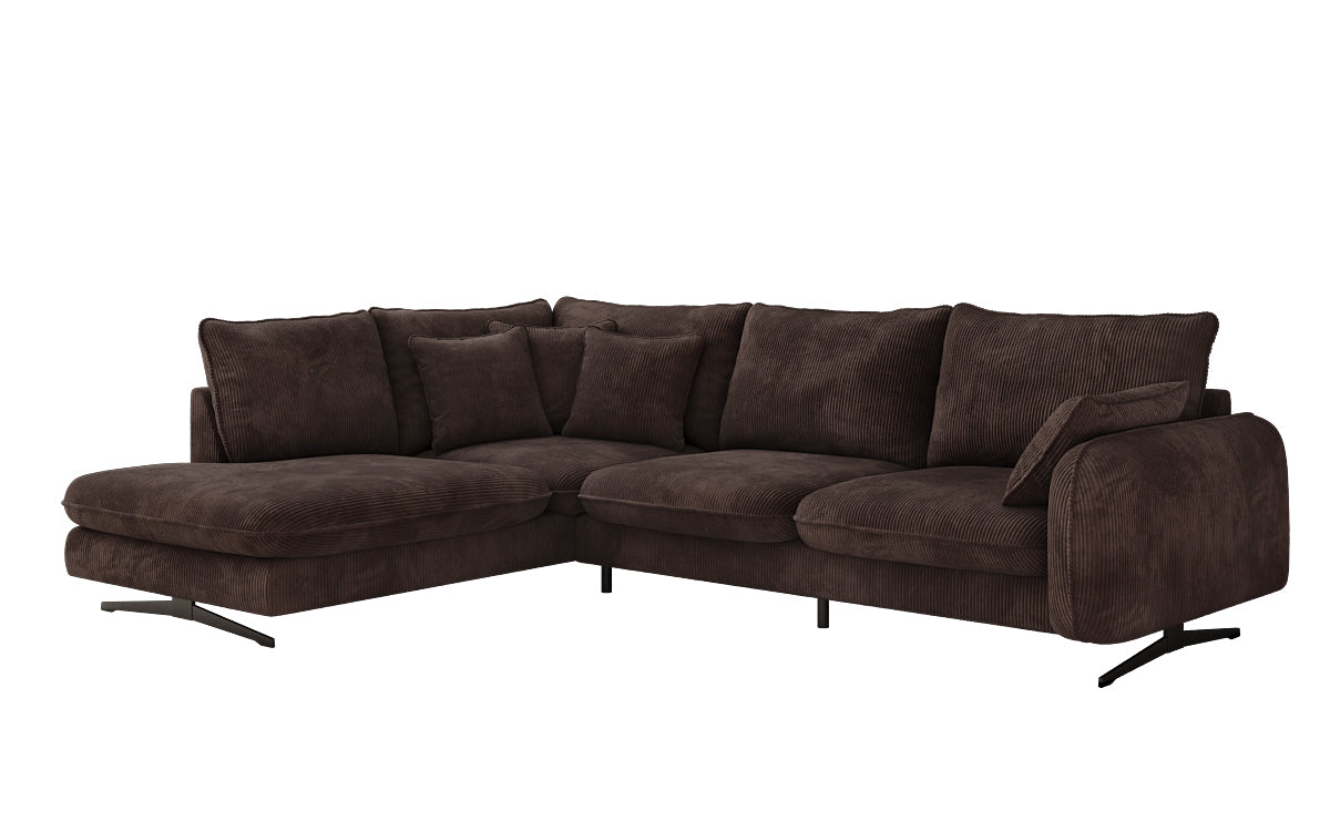 Designer Ecksofa Laguna mit Metallfüße in Cord