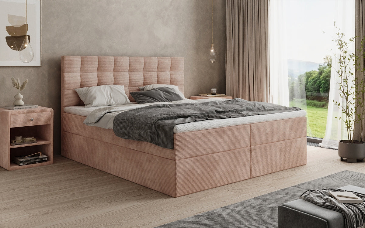 Boxspringbett Como an Cord mat Stauraum