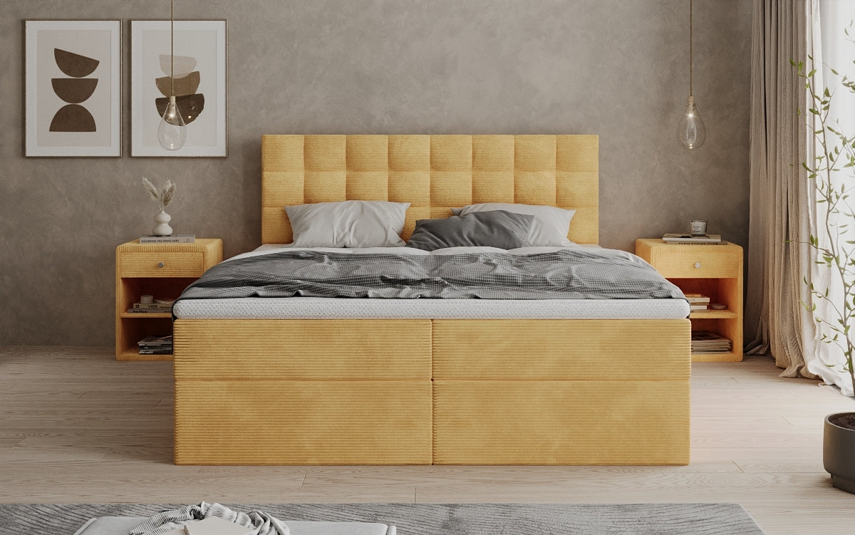 Boxspringbett Como an Cord mat Stauraum