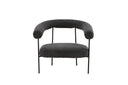 Fauteuil lounge design Haga – Anthracite, Bouclé avec structure en acier