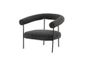 Fauteuil lounge design Haga – Anthracite, Bouclé avec structure en acier