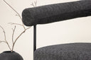 Fauteuil lounge design Haga – Anthracite, Bouclé avec structure en acier