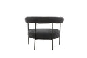 Fauteuil lounge design Haga – Anthracite, Bouclé avec structure en acier