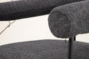 Fauteuil lounge design Haga – Anthracite, Bouclé avec structure en acier