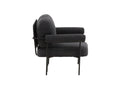 Fauteuil lounge design Arvika – Anthracite, Bouclé avec structure en acier